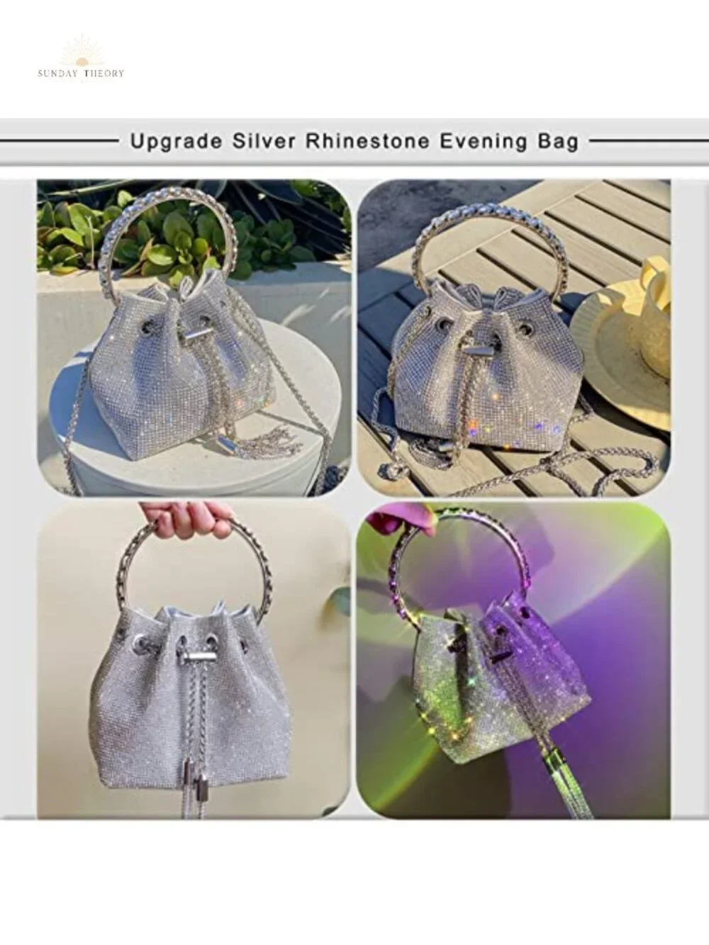 Rhinestone Evening Bag Bling Clutch Purse for Women Party Wedding Prom